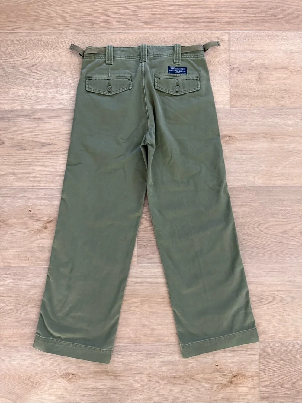 Polo Ralph Lauren Boys Olive Classic Chino Pants Adjustable Waist Size 12